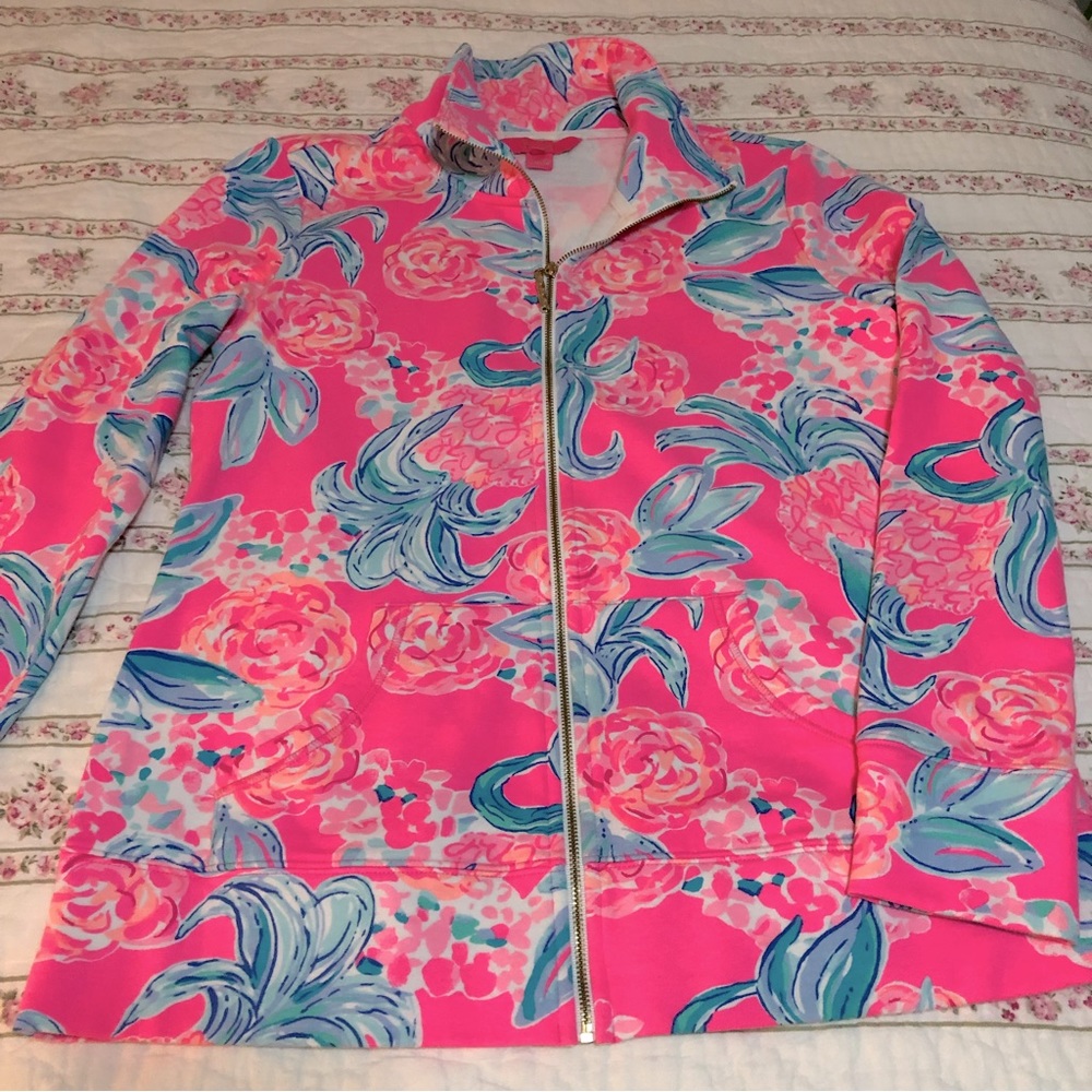 Lilly Pulitzer full zip french terry top size small